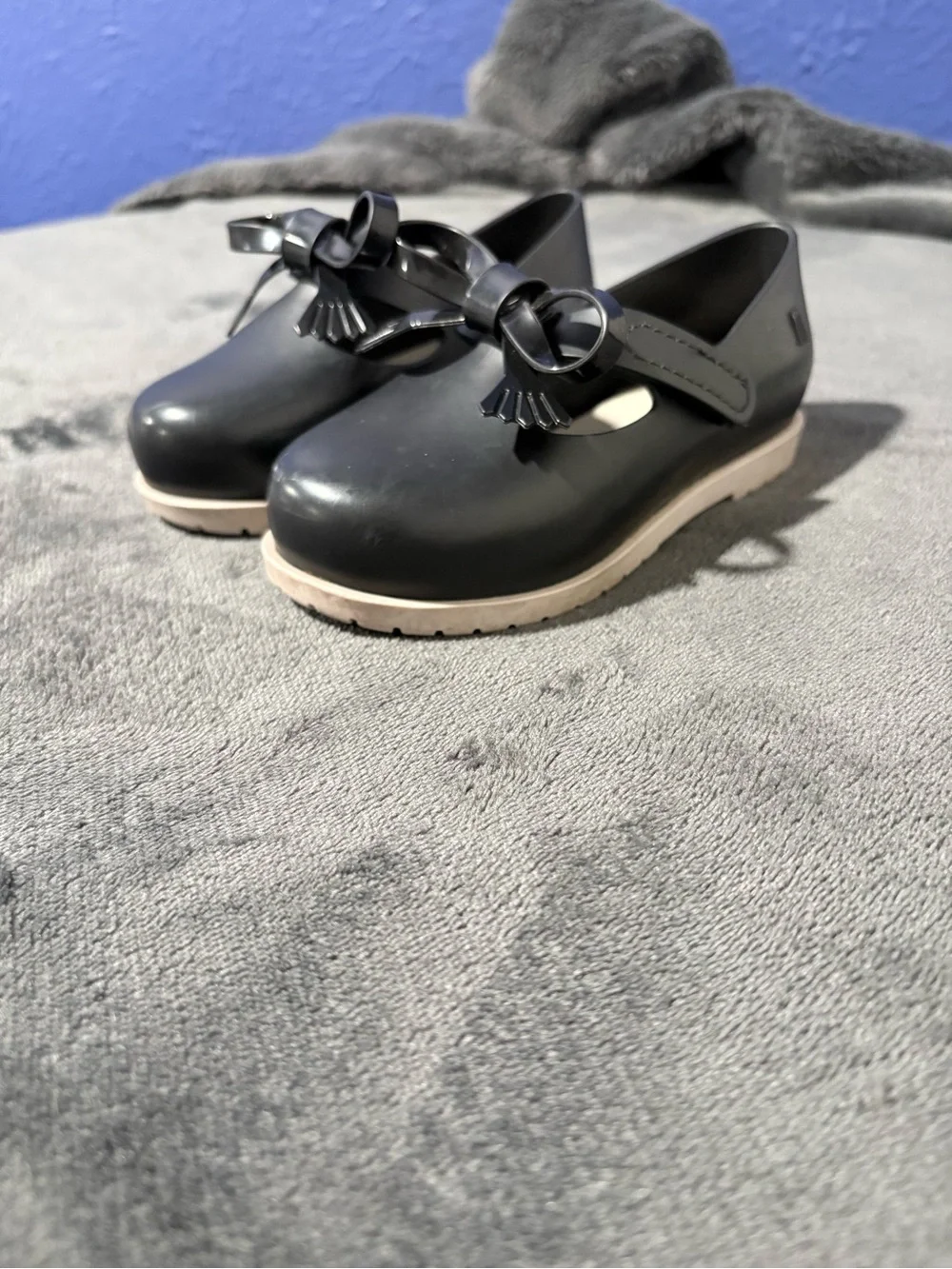 Mini Melissa Jelly Mary Jane Flats with Bow Accent